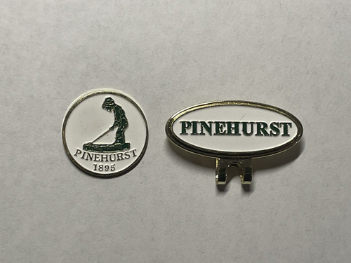 Seltener Pinehurst Resort 1" Münze Golf Marker mit Hutclip - Pinehurst, North Carolina