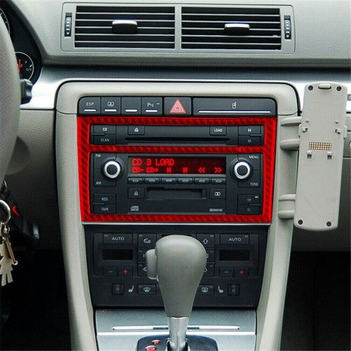 Red Carbon Fiber Air Conditioner Frame Panel Cover Trim For Audi A4 S4 2005-2006 - Picture 5 of 12