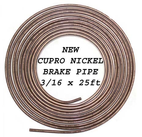 CAR VAN CUPRO NICKEL FUEL BRAKE PIPE HOSE LINE 25FT FOOT 3/16 4.76MM 1 ROLL