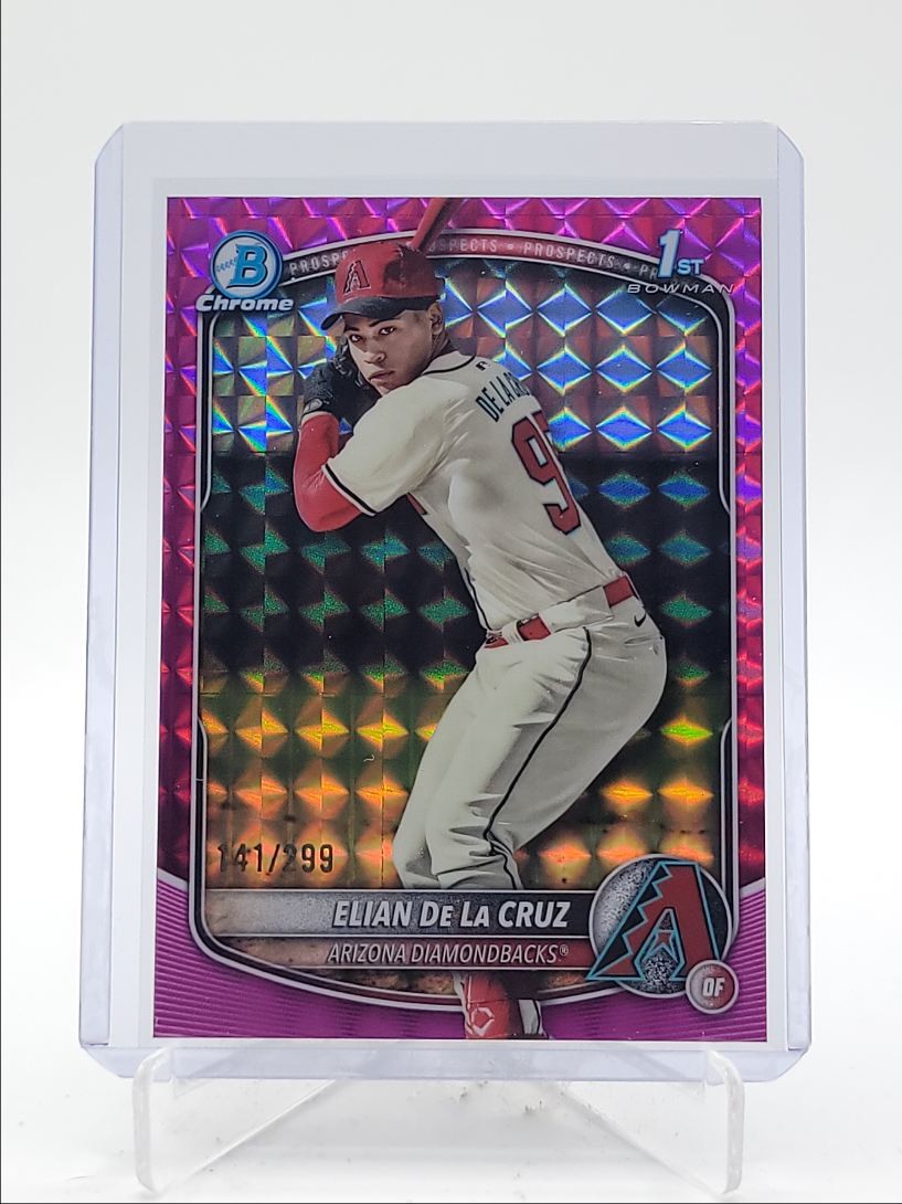 ELIAN DE LA CRUZ 2025 BOWMAN CHROME 1ST FUCHSIA GEOMETRIC DBACKS /299 Q3967