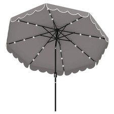 9ft Solar Patio Umbrella Gray NP12472GR