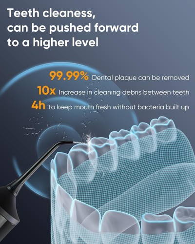 Powerful Cordless 5 Modes Dental Water Flossers for Teeth Portable OLED Display - Picture 2 of 7