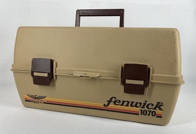 Vintage FENWICK 1070 Fishing Tackle Box Light Brown Accordion Storage
