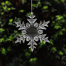 20 Pcs Clear Acrylic Christmas Snowflake Decor Xmas Tree Hanging Ornamen