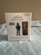 Hallmark Keepsake 2010 Star Wars Miniature Boba Fett and Han Solo Ornaments