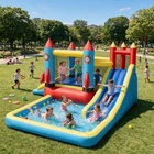 12-in-1 Inflatable Water Slide Bounce House w/ 2 Slides and Splash Pool Backyard