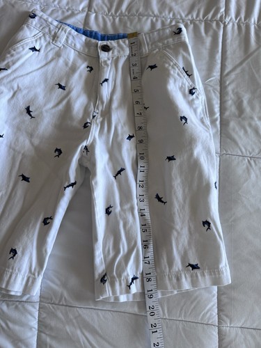 WONDER NATION BOYS SHARK THEME SHORTS SIZE 14 WHITE CASUAL SUMMER SCHOOL BEACH - Picture 8 of 11