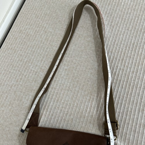 Tierra Crossbody Clutch Brown/Brick Leather Canvas Purse Remo. Strap EUC (413) - Picture 12 of 12