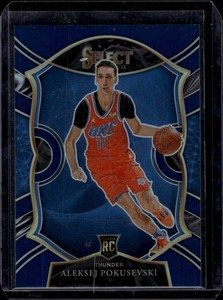 2020-21 Panini Select Blue Prizms #77 Aleksej Pokusevski Oklahoma City Thunder