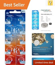 10 Count Silver Oxide 1.55V Watch Battery SR521SW - Superior Leakage Resistance