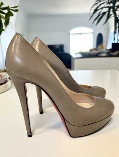Christian Louboutin Bianca Plataforma Tacón Desnudo 39 US9 - Imagen 1 de 11