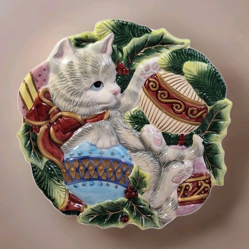 Fitz And Floyd Essentials "Kristmas Kitty" Servierschale oder Wandbehang 8,5" - Bild 2 von 10