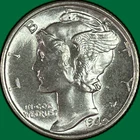 1940 Mercury Dime Brilliant Uncirculated BU Coin #41694