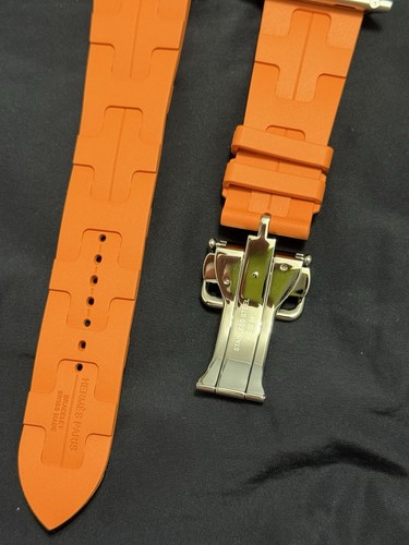 Apple Watch Hermes Kilim bracelet de montre simple tour orange 45,46 49 mm - Photo 5 sur 5