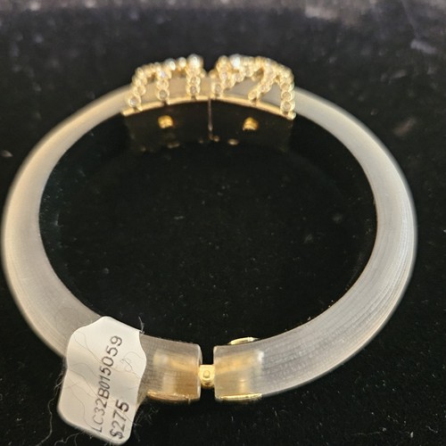 PRECIOSO BRAZALETE BRAZALETE ALEXIS BITTAR GRIS CLARO LUCITA CRISTALES EN ÓRBITA NUEVO CON ETIQUETAS - Imagen 3 de 6