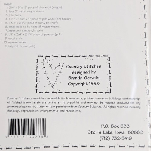 1998 Country Stitches Soft Sculpture Rabbit Embroidered Bunnies Wagon Pattern - Picture 7 of 8