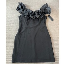 Lulus Black Ruffle Off The Shoulder Mini Dress Women M Cocktail Formal NEW W TAG