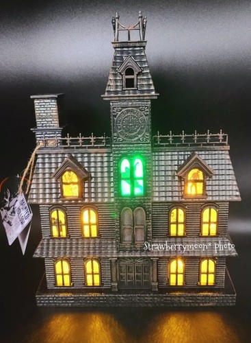 Halloween Haunted House Mansion Color Changing LED Lights & Sound Ghosts Cat New - Picture 15 of 17