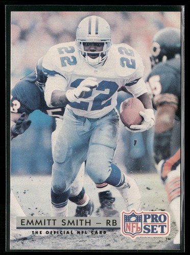Emmitt Smith 1992 Pro Set #150 *Fehlt eine Druckplattenfarbe*SUPER SELTEN* - Bild 1 von 2