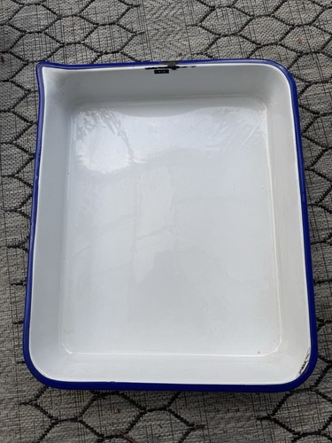 Emaille Filmentwicklungsschalen Dunkelkammerschalen mit Tüllen GROSS 17" x 14" Vintage (3) - Bild 3 von 8