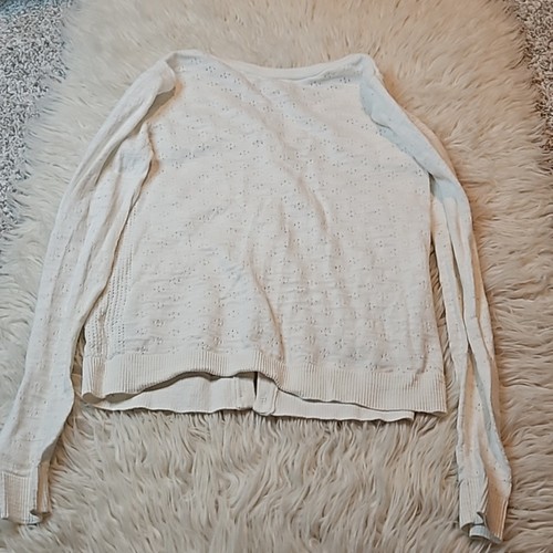 Cat & Jack Girls White Cardigan Sweater size XL 14/16 - Picture 5 of 6