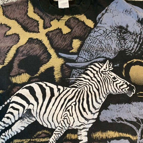 Vtg 90s All Over Print Animal Shirt Mens Size XXL safari africa - Picture 3 of 11