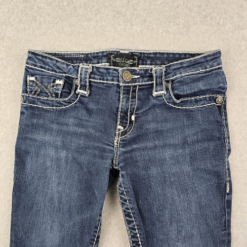 Big Star Miki Jeans Damen 29 Bootcut Low Rise Western bestickt blau Denim - Bild 9 von 16