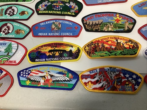 Large Lot Of Oklahoma Boy Scout Council Shoulder Strips - Picture 8 of 11