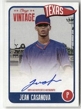 2020 ONYX VINTAGE #VAJC JEAN CASANOVA BASE BLACK INK AUTOGRAPHS TEXAS RANGERS