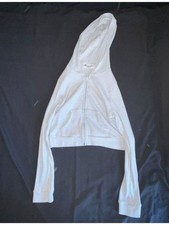 No Boundaries Womens Gray Ribbed Cropped Zip Up Hoodie Size XL Juniors Pockets