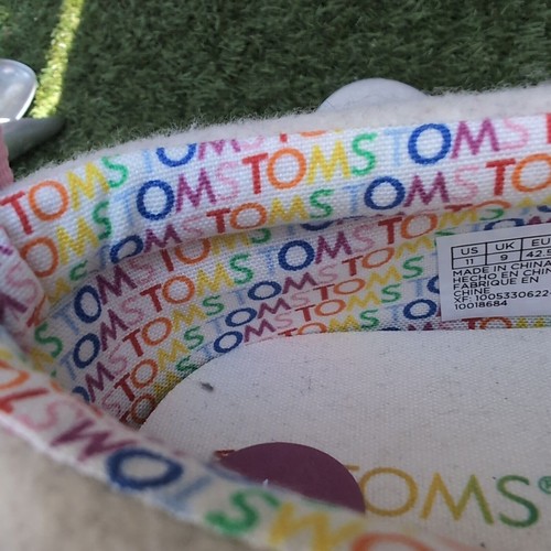 Toms Alpargata Fenix Women's UK 3.5 Oatmeal Two Tone Felt Nylon Rainbow Trainers - Picture 13 of 14