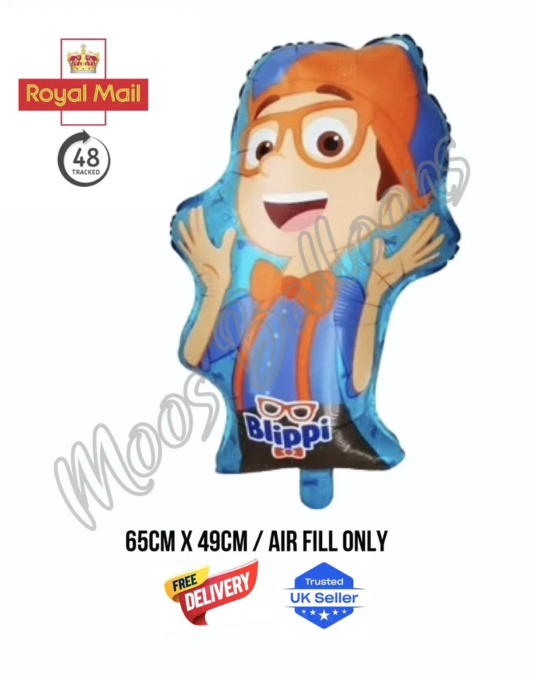 PARTY Blippi Shaped Character Foil Balloon Birthday Balloon UK Seller - Tracked 48