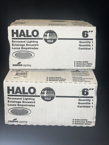 LOT OF 2 - 310P HALO 75W BLACK BAFFLE TRIM