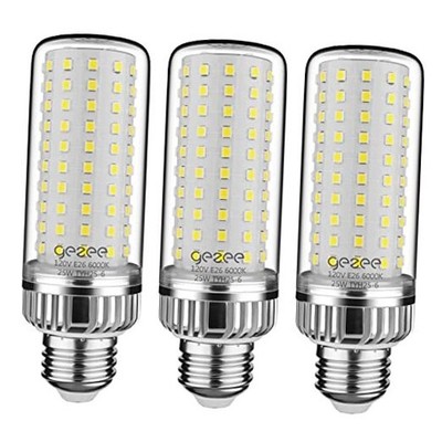  25W LED Light Bulb, 200 Watt Equivalent，E26 LED Lamp 2500 6000kelvin/3 Pcs