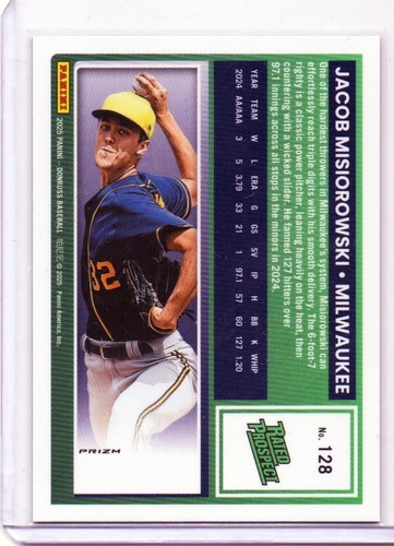 2025 Panini Donruss - Optic Rated Prospects Jacob Misiorowski #128 Blue Velocity - Picture 2 of 2