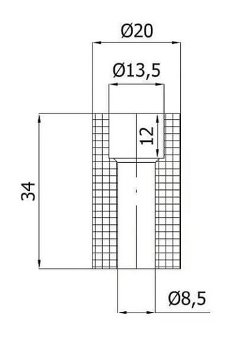 Laufrolle Führungsrolle Ø20 x 34 mm für Schiebetor Stützrolle Schiebetorrolle M8 - Bild 2 von 4
