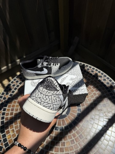 Size 9.5W/8M - Air Jordan 1 Retro OG Low Black Cement - Picture 12 of 12
