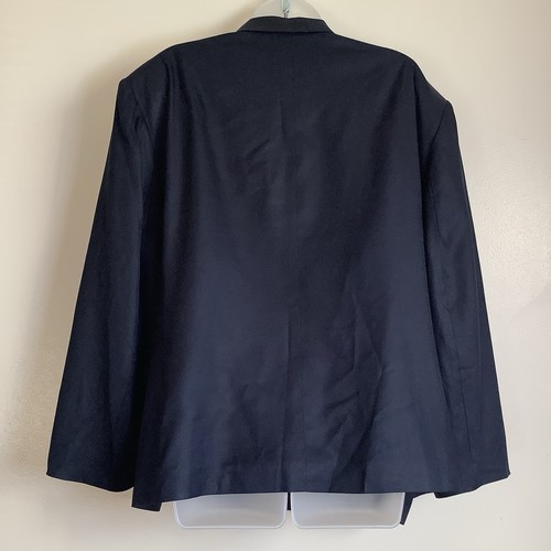 Talbots Blazer Womens Plus Size 22W Navy Blue 90% Silk 4 Button Jacket Career - Picture 5 of 9