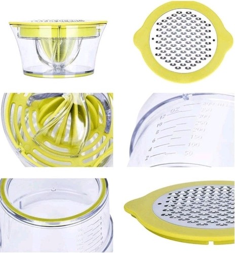 Exprimidor de mano manual exprimidor de naranja limón cítrico con taza medidora incorporada y - Imagen 3 de 7