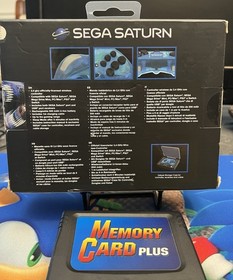 Rare  Sega Saturn Retro-Bit Controller Blue Wireless, With Memory Card, Deluxe