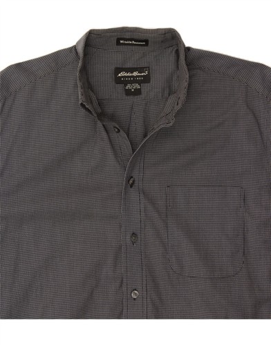 EDDIE BAUER Mens Shirt Medium Grey Check Cotton AW02 - Picture 3 of 4