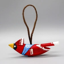 NAVAJO FOLK ART-RED CARDINAL ORNAMENT by MONTY BEGAYE-NATIVE AMERICAN