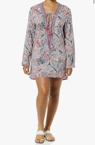 Vestido para mujer La Blanca talla mediana estampado de cachemira múltiple cuello atado $99 - Imagen 3 de 20