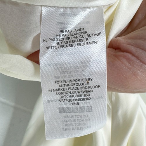 Abito slip BHLDN Cali raso charmeuse crema ostrica avorio taglia 4 Anthropologie - Foto 13 di 14