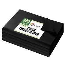 Black Tissue Paper for Gift Bags, 480 Sheets 15" x 20" Black Wrapping Paper, ...