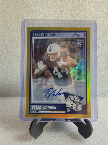 Tyler Warren RC 2025 Panini Score Gold Zone Auto /50 Colts #21 - Picture 2 of 15