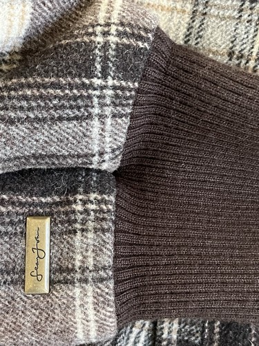 Abrigo Chaqueta Sean John Mezcla Lana Franela Marrón A Cuadros Forrado Edredón Para Hombre Talla 5X - Imagen 10 de 18