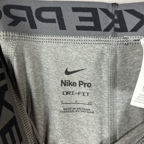 Nike Pro Dri-Fit Training Tights Youth Boys Small Gray 3/4 Activewear Gym Run - Picture 2 of 10