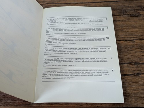 Deutz Allis KM 20 & KM 25 Turbo Rotary Mower Operators Manual - Picture 11 of 13