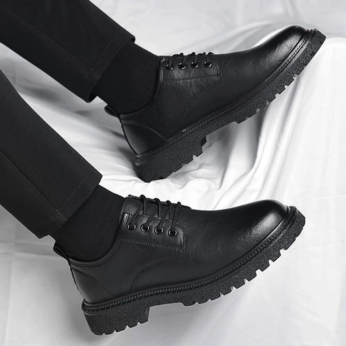 Casual Driving Oxford Genuine Leather Shoes Men’s Thick Soled Business Loafers - Picture 13 of 21
